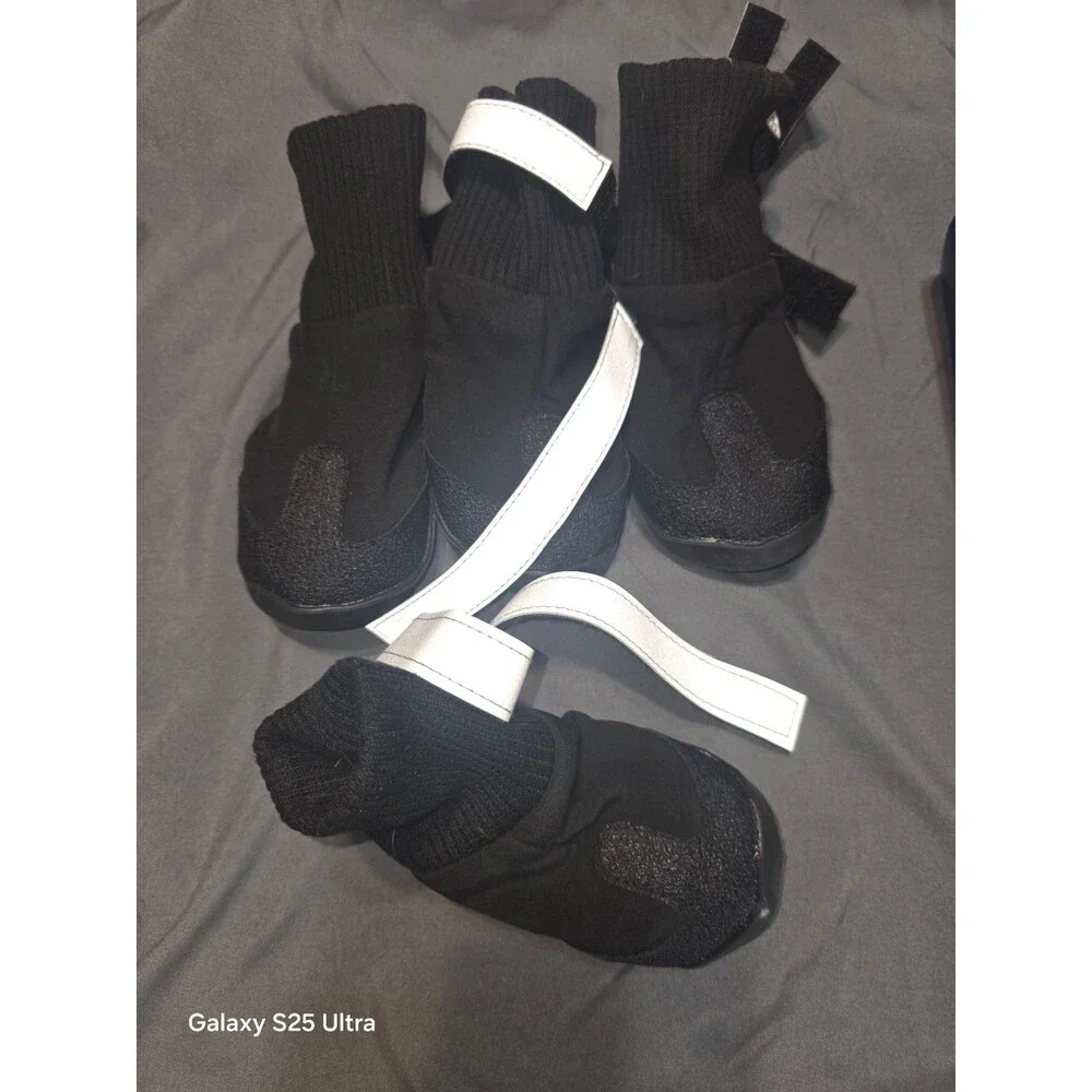 Water Resistant Large All Weather Dog Boots w/ Reflective Strap & Rubber Sole!